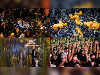 Protests the Thai way: Pool ducks, Hunger Games salute & drag queens