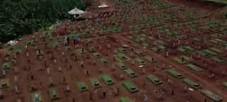Drone pictures show COVID-19 cemetery expanding in Indonesia's Jakarta