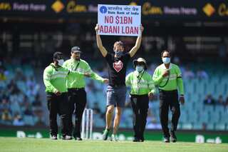 IND vs AUS 1st ODI: ‘No $1BN Adani Loan’ - Protesters enter ground holding banner against Adani Group