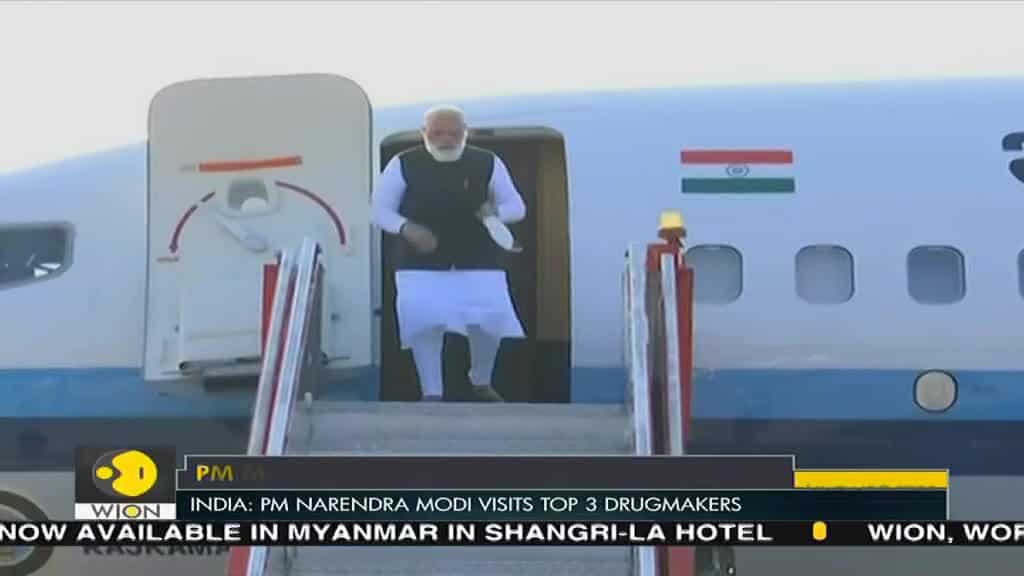 Indian PM Modi meets scientists at Zydus Cadila Plant in Ahmedabad