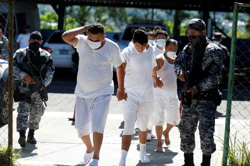 In El Salvador, arrested gang members paraded for the cameras In El Salvador, arrested gang members paraded for the cameras
