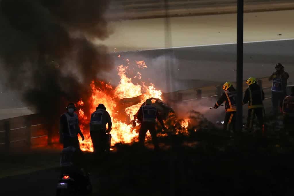 Romain Grosjean's crash: Contact, crash and fire
