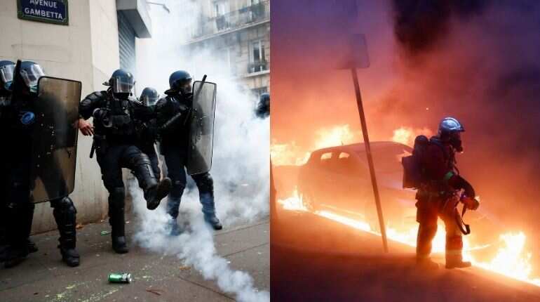 Protesters clash with police in Paris over security law