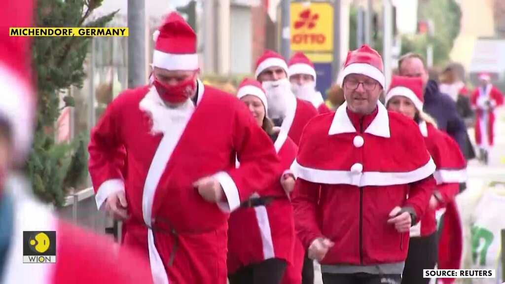 Sprinting Santas keep Santa Claus run alive despite coronavirus restrictions