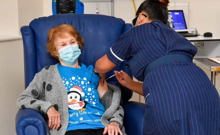 90-year-old grandma becomes first in the world to receive coronavirus jab outside trial