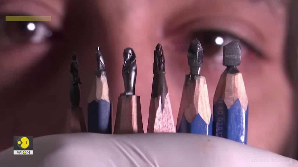 Egyptian man transforms pencil tips into works of art