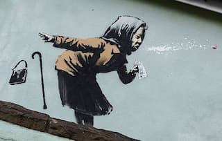 Banksy confirms new sneezing woman mural as his latest work