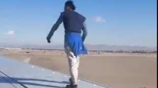 WATCH| Man climbs aircraft's wing while take-off in Las Vegas