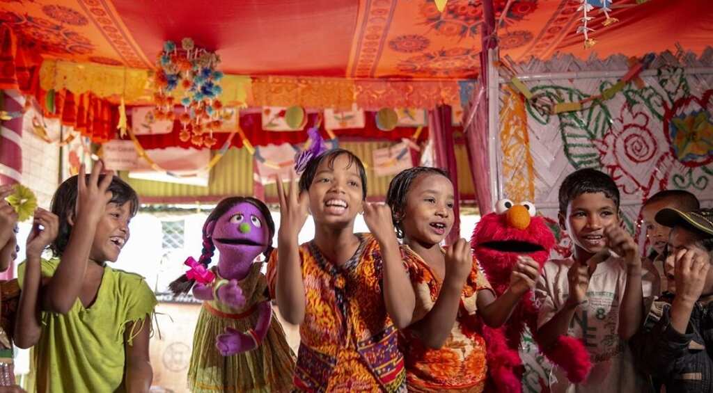 Sesame Street characters bring cheer in the lives of Rohingya children