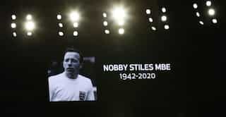 Nobby Stiles' brain injury caused by heading ball, doctor says