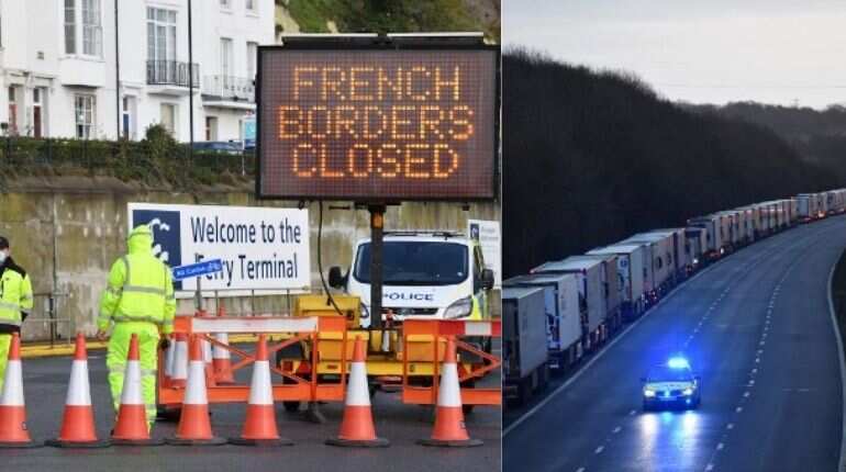 'Plenty of food': UK trucks stranded along French border as new coronavirus strain leads to border closure