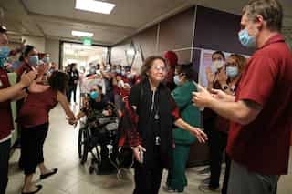 'My second life': California nurse walks out of hospital after eight-month COVID-19 ordeal
