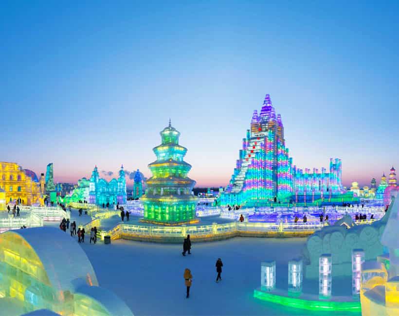 Workers prepare for Chinese winter spectacle, a festival to feature beautiful ice sculptures