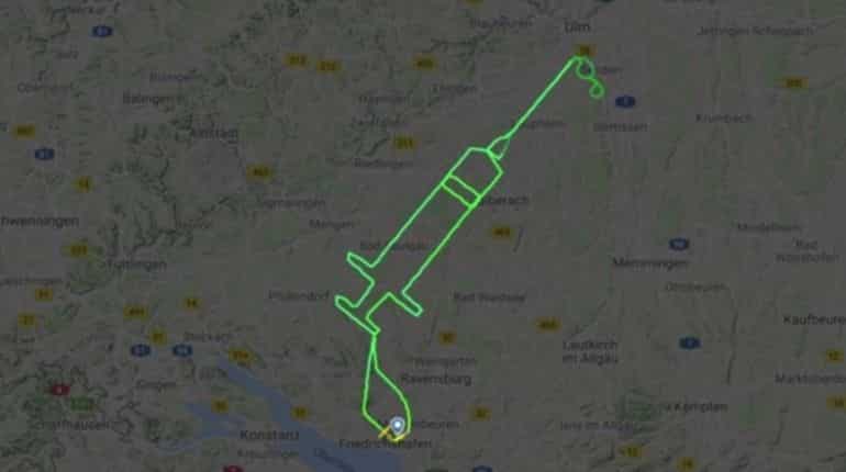 Pilot draws syringe in sky as COVID-19 vaccination drive begins