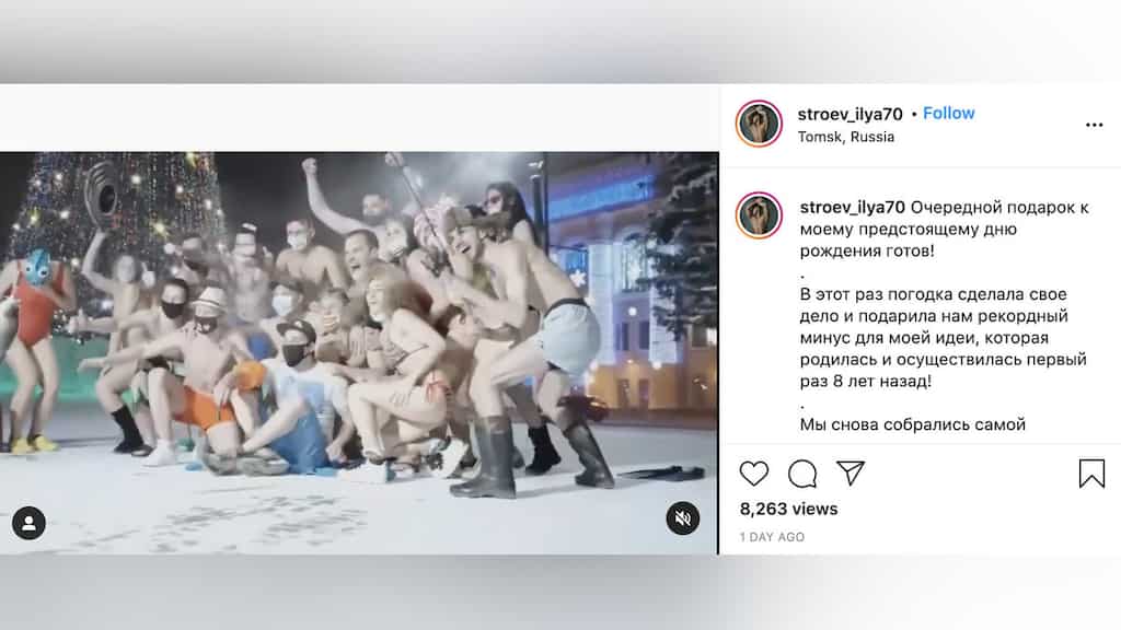Watch: Siberian bikini party at minus 39 Celsius