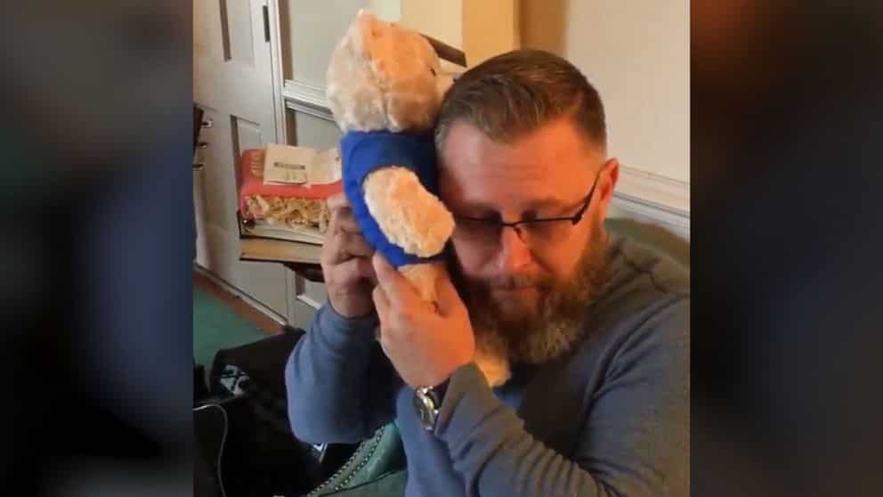 Watch: Father hears late son's heartbeat in teddy bear sent from donor recipient