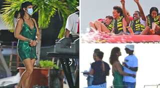 Rihanna turns up the heat in mini dress as she gets cozy with A$AP Rocky; check out pics