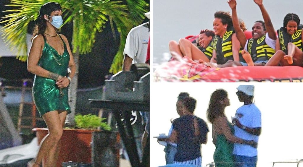 Rihanna turns up the heat in mini dress as she gets cozy with A$AP Rocky; check out pics