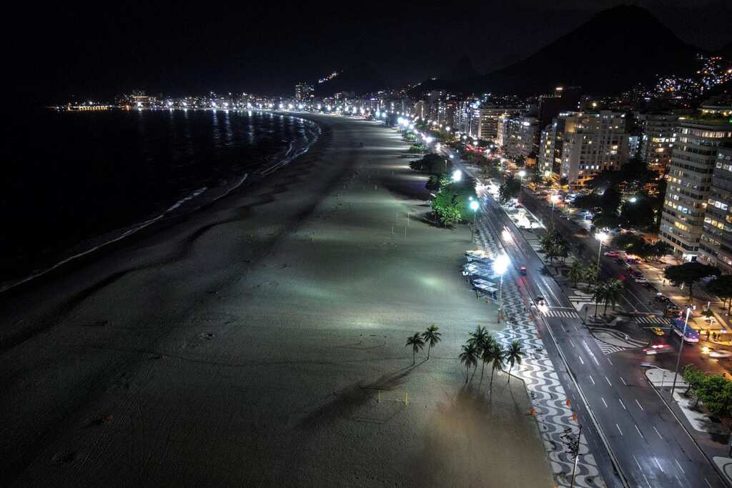 Brazil rings in 2021 with nearly empty Copacabana beach