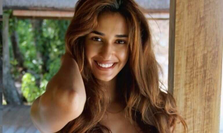 Disha Patani looks adorable in this shiny two piece dress - see pics