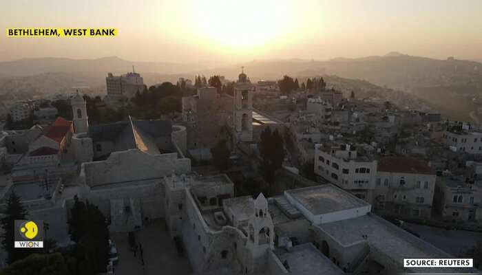 Drone over Nativity Church on Orthodox Christmas