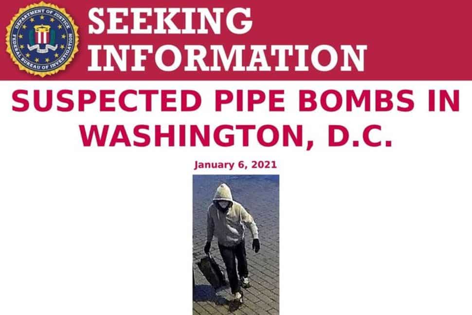 FBI offers reward for details of those behind Washington pipe bombs FBI offers reward for details of those behind Washington pipe bombs