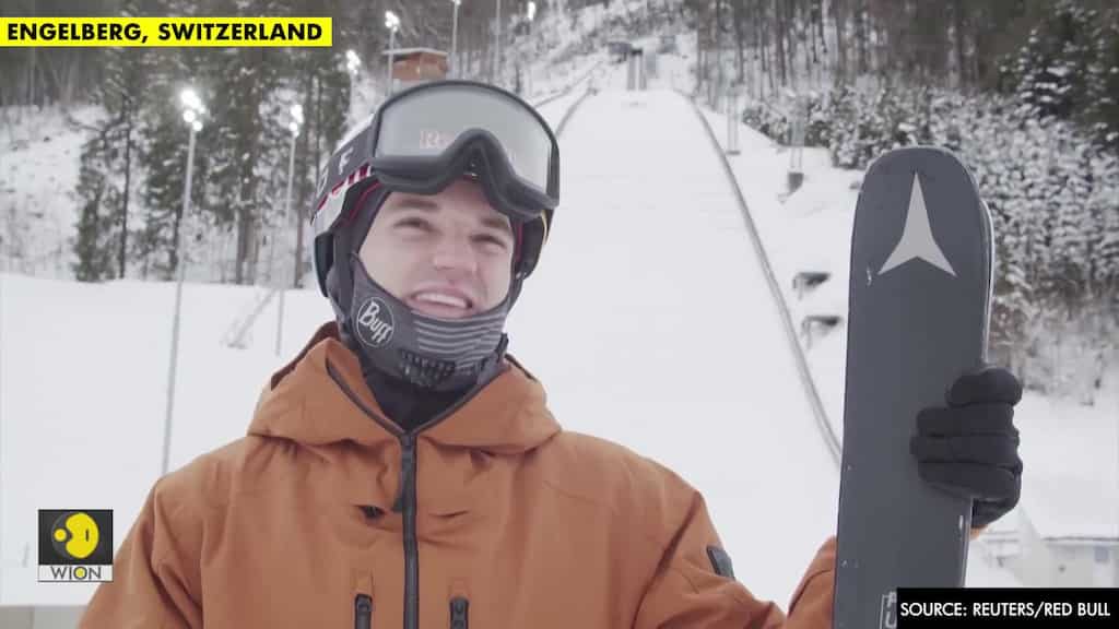 Swiss freeskier reaches 90km for double front flip