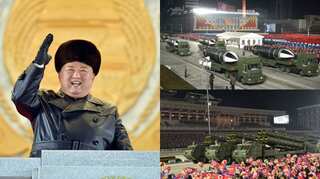 Kim Jong-un unveils new submarine-launched missiles as Trump exits