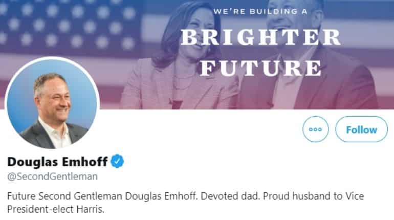 Kamala Harris' husband appears as '@SecondGentleman' on Twitter before Inauguration Kamala Harris' husband appears as '@SecondGentleman' on Twitter before Inauguration
