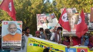 Pro-independence rally in Pakistan sees posters of Indian PM Modi