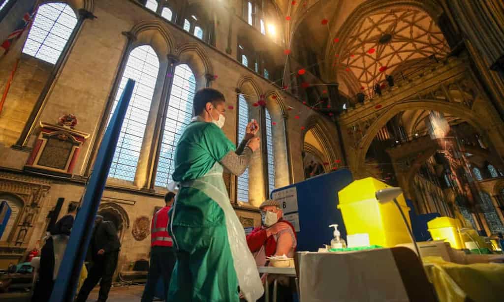 England's Cathedrals turned into makeshit vaccination centres