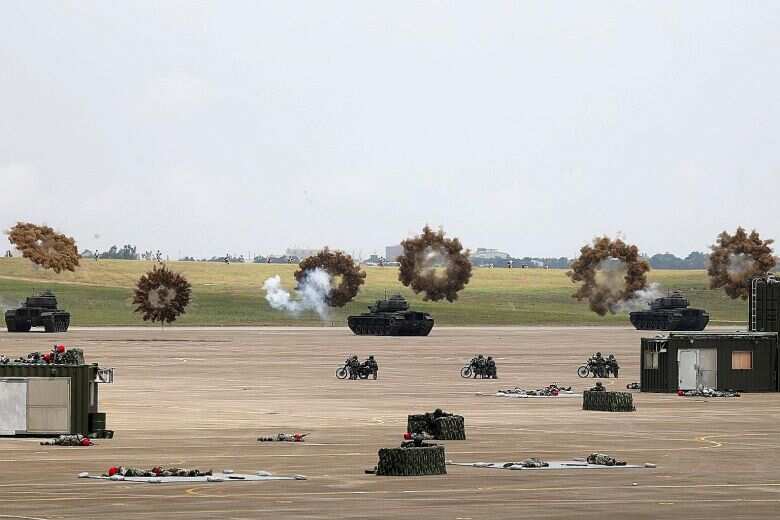 Taiwan military stages drill aimed at repelling China attack Taiwan military stages drill aimed at repelling China attack