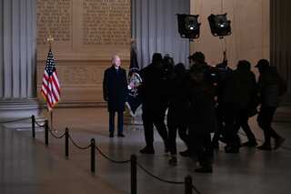 Pandemic, economic crisis, racial injustice, climate crisis threats to our democracy, says President Biden from Lincoln Memorial