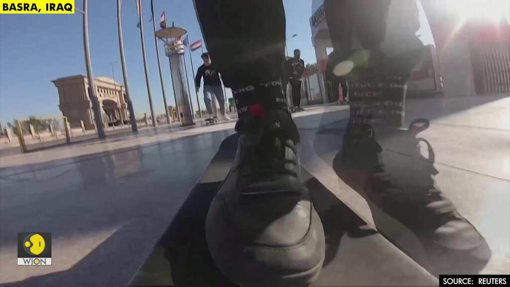 Basra youth pioneer skateboarding in their city