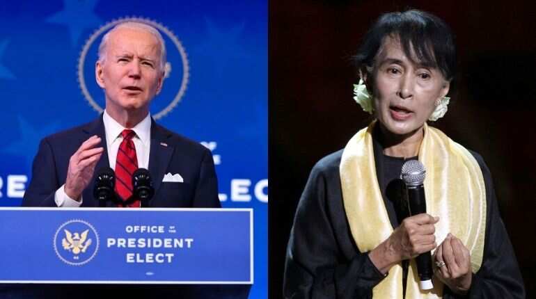 US President Joe Biden demands Myanmar military cede power, orders sanctions review US President Joe Biden demands Myanmar military cede power, orders sanctions review