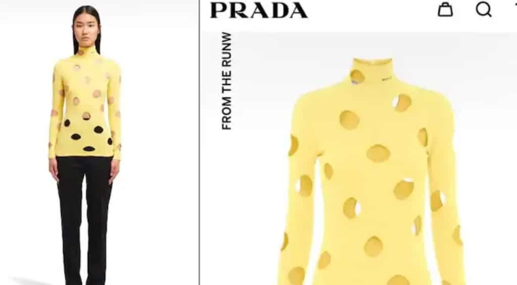 Twitterati can't believe Prada wants you to buy sweater that looks like cheese