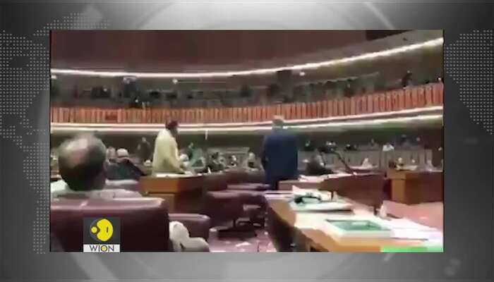 Mayhem in Pak National Assembly, members shove each other, chant slogans