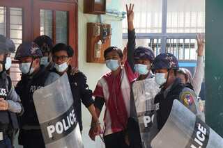 Myanmar police step up arrests as anti-coup protests grow