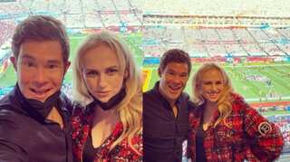 'Pitch Perfect' reunion! Rebel Wilson poses alongside co-star Adam Devine at Superbowl 2021