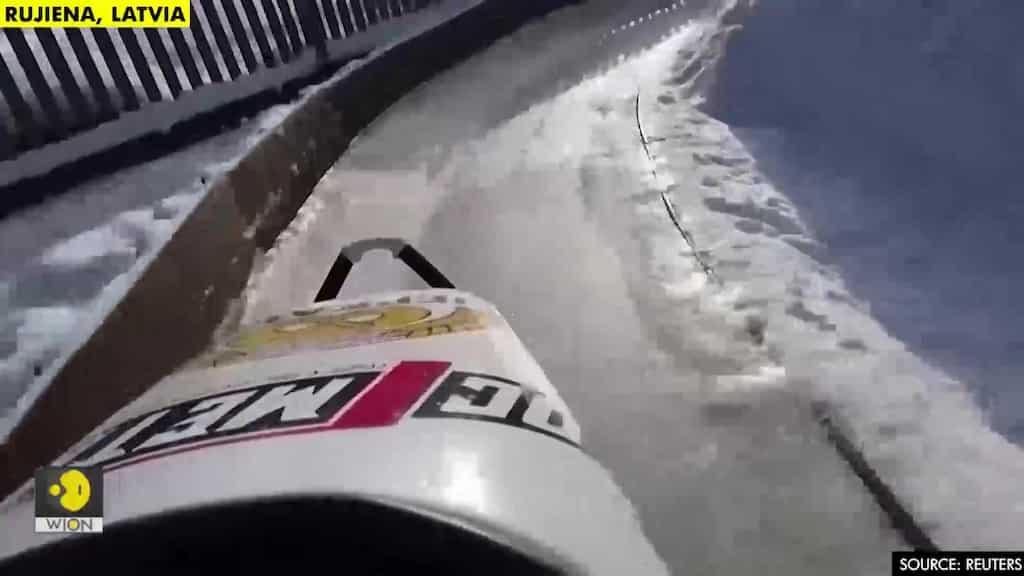 Latvian dad builds bobsleigh track in garden