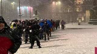 Glasgow: Image of 200 homeless people in queue in extreme winter sparks anger