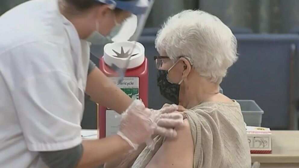 US woman, 90, treks miles in snow to get vaccinated US woman, 90, treks miles in snow to get vaccinated