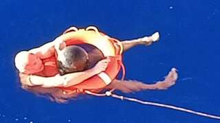 Sailor rescued 14 hours after he fell off ship in Pacific Ocean