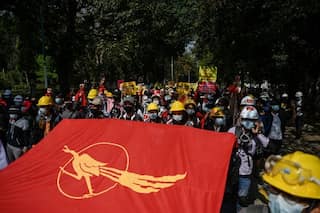 Pro-military supporters clash with protesters in Myanmar's Yangon