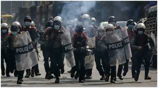 Hours after Myanmar envoy's UN speech, police fire rubber bullets at protesters