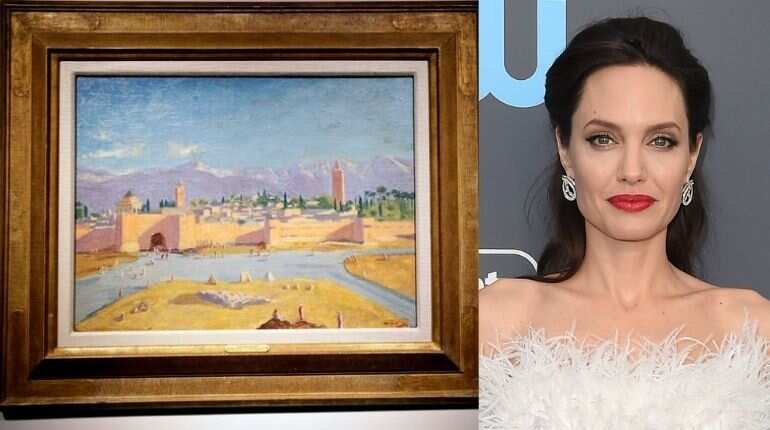 Winston Churchill's painting owned by Angelina Jolie sold at an auction at Christie's 