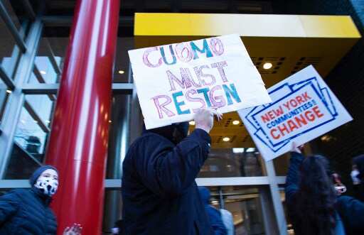 Protesters demand New York governor Cuomo's resignation over sexual harassment allegation Protesters demand New York governor Cuomo's resignation over sexual harassment allegation