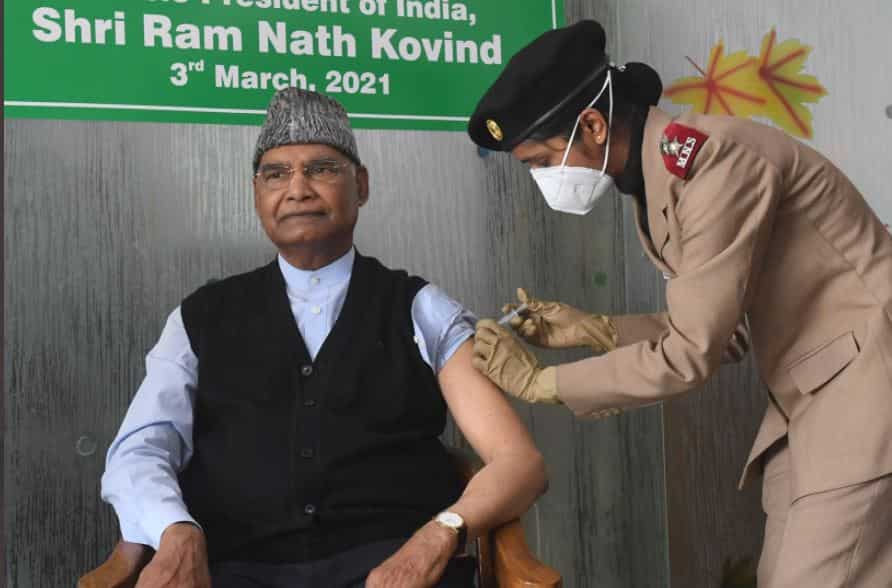 President Ram Nath Kovind receives coronavirus vaccine