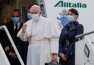 Pope Francis arrives in Baghdad on historic visit to Iraq