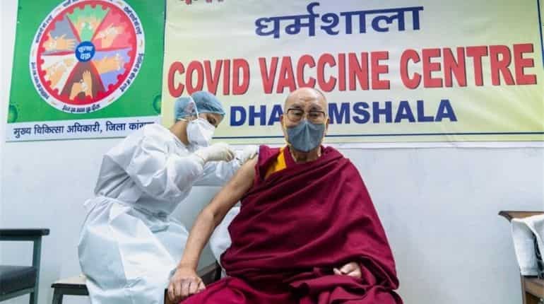 Dalai Lama receives first dose of COVID-19 vaccine in Dharamsala Dalai Lama receives first dose of COVID-19 vaccine in Dharamsala